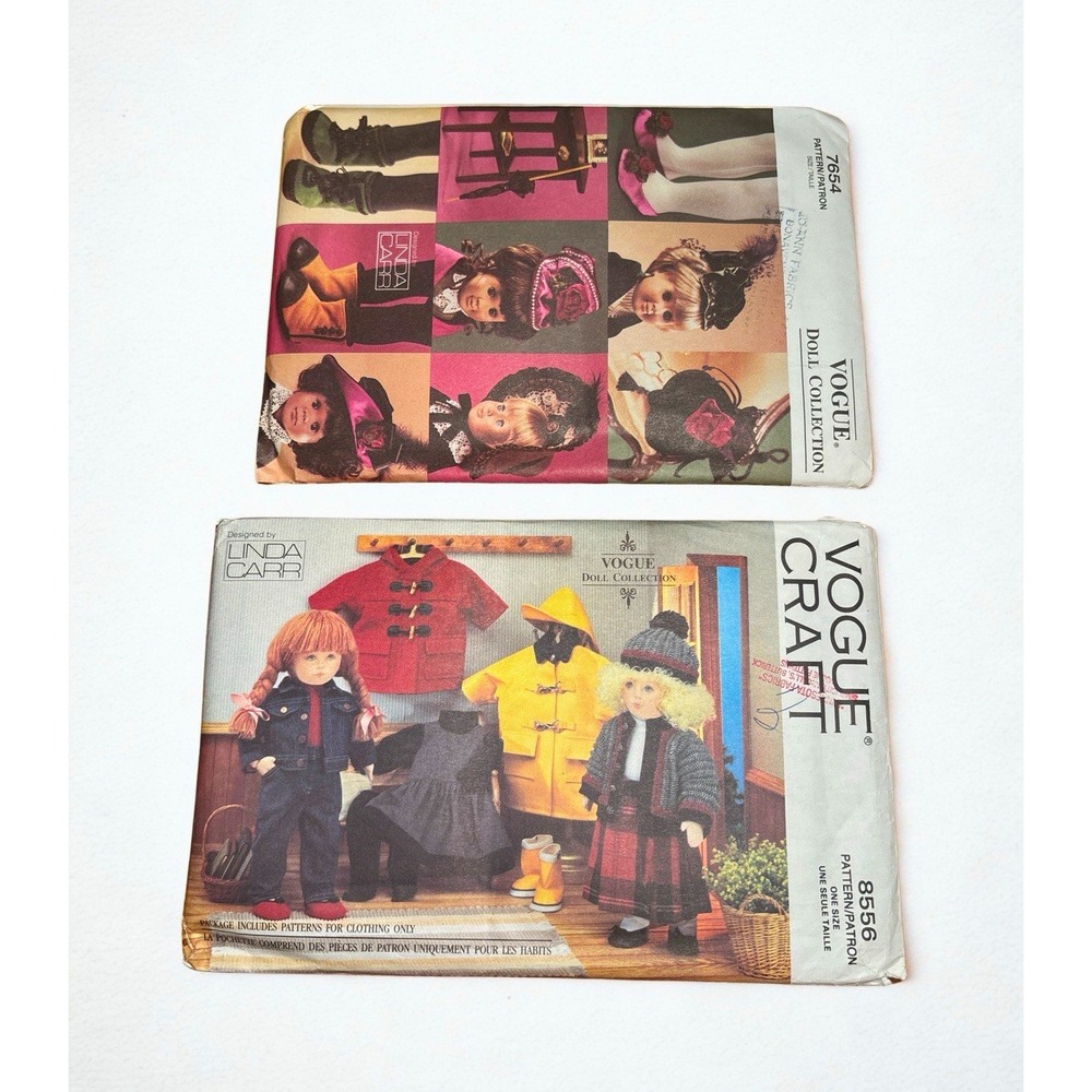 LotVintage Vogue Doll Sewing Patterns 7654 & 8556 Linda Carr 18" Clothes Uncut